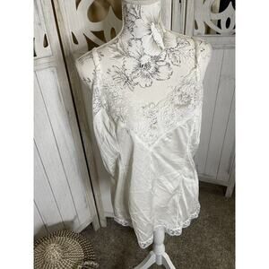 Vintage Perfectform Camisole White Lace Cami Tank Top Lingerie 44 USA Sz 18